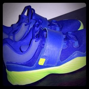 Neon blue and Green jordans